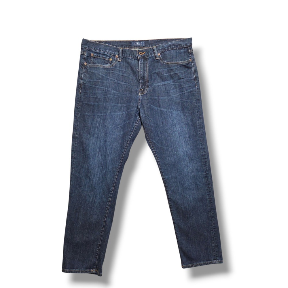 Lucky Brand 410 Athletic Fit Jeans Mens 38 x 30 High‎ Rise Dark Wash Denim